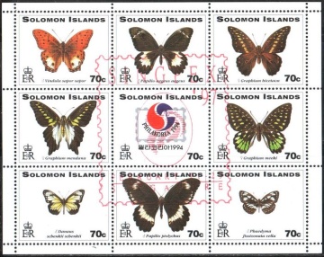 Почтовая марка Фауна. Соломоновы острова. Михель № 928-936