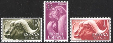 Почтовая марка Испанские колонии. Рио Муни. Михель № 32-34