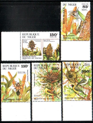 Почтовая марка Фауна. Нигер. Михель № 945-949