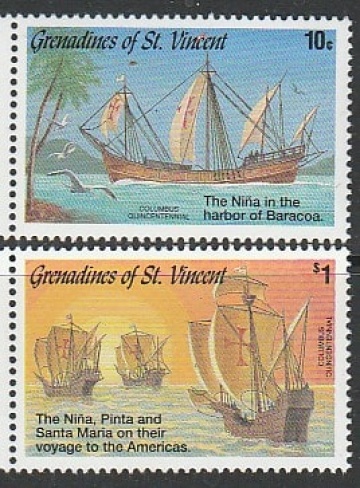 Почтовая марка Флот.Гренадины. Михель № 962-963, Блок114