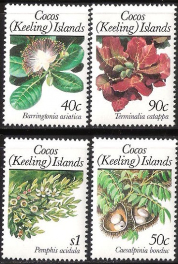 Почтовая марка Флора. Кокосовые острова. Михель № 209-212