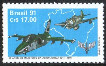 Почтовая марка Авиация 2. Бразилия. Михель № 2398