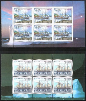 Почтовая марка Флот. Дания-Гренландия . Михель № 327-328 Листы