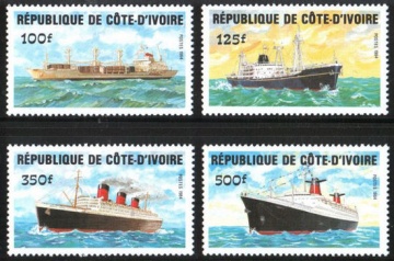 Почтовая марка Флот. Кот-Дивуар. Михель № 830-833 с перф.